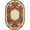 Hand-tufted Terracotta Wool Rug (4'9 x 6'9 Oval)