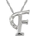 14k White Gold Diamond Accent Initial 'F' Necklace