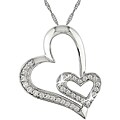 14k Gold 1/4ct TDW Diamond Double Heart Necklace (H-I-J, I1-I2)