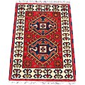 Indo Kazak Hand-knotted Red/ Ivory Rug (2' x 3')