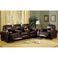 Top Grain Leather Home Theatre Sectional Recliner
