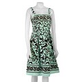 Karin Stevens Women's Printed Aqua/ Brown Sundress