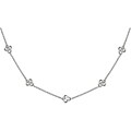 14k White Gold 1/10ct TDW Diamond Flower Necklace