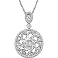 18k White Gold 2 1/10ct TDW Diamond Circle Necklace (GH, SI)
