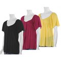 Aziz Women's Ruffle Sleeve Empire Top