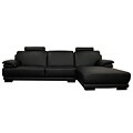 Jami 2-piece Black Leather Sofa and Chaise