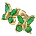 10k Yellow Gold Emerald Butterfly Earrings
