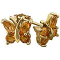 10k Yellow Gold Citrine Butterfly Earrings