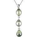 10k White Gold Multicolor Tahitian Pearl Necklace (9-10 mm)