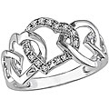 10k White Gold Diamond Interlocking Hearts Ring (H-I,I1-I2)