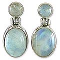 Moonstone Sterling Silver 'Moonlight Delight' Earrings (India)