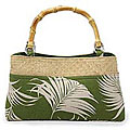 Handmade Cotton and Rattan Handbag 'Verdant Ferns' (Thailand)