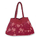 Handmade 'Pink Chrysanthemums' Cotton Tote (Thailand)