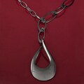 Gunmetal Black Twisted Oval Fashion Necklace
