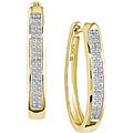 14k Yellow Gold 3/4ct TDW Diamond Hoop Earrings