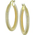 10k Yellow Gold Textured Hoop Earrings
