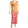 Leisureland Women's Twisted Palm Capri Pajamas