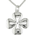Sterling Silver Diamond Clover Pendant