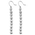 10k White Gold Round Flat Disc Dangle Earrings