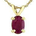 14k Yellow Gold Oval Ruby Necklace