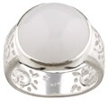 Sterling Silver White Agate Filigree Ring