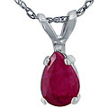 14k White Gold Pear-shaped Ruby Necklace