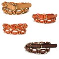 Linea Pelle Women's Woven Ring Belt