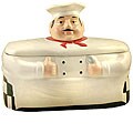 Plump Chef Hand-painted Bread Box/ Toast Jar