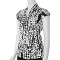 Loren D. Women's Black & White Cap Sleeve Fashion Top