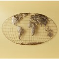Iron World Map Wall Sculpture