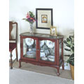 Hand-carved Cherry Finish Curio Cabinet