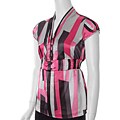 Loren D. Women's Pink/ Black Cap Sleeve Top