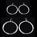 Silvertone Wire Hoop Fashion Earrings (Set of 2 Pair)