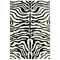 Hand-tufted Zebra Ivory/ Black Wool Rug (9'6 x 13'6)