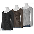 Everyday Women's Long-sleeve Ruched Shimmer Top