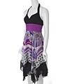 Sangria Women's Purple and Black Halter Dress