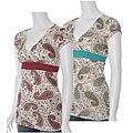 Rocker Girl Junior's Paisley Print Empire Waist Top