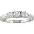 14k White Gold 1/2ct TDW Round Diamond Three-Stone Ring (F-G/I1-I2)
