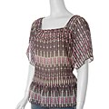 Loren D. Women's Circle Print Square Neck Top