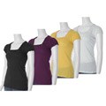 Self Esteem Women's Dot Print Cap Sleeve Shirt