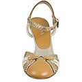 Prada Women's Gold High-heeled Leather Shoes