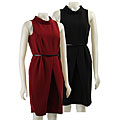 Ellen Tracy Women's Belted Sleeveless Sheath Dress
