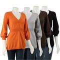 Hanna & Gracie Women's V-neck Babydoll Sweater