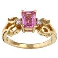 Encore by Le Vian 14k Gold Pink Sapphire and 1/10ct TDW Diamond Ring