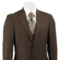 Kenneth Cole Men's Dark Taupe Brown 2-button Suit
