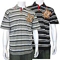 Dolphino Men's Gothic Rhinestone Striped Polo