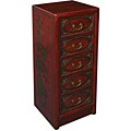 Hand-painted Red Leather Dresser/ Accent Table