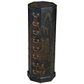 Hand-painted Black Leather Oriental Accent Table