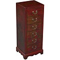 Hand-painted Red Leather Oriental Accent Table