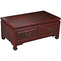 Hand-painted Red Leather Oriental Coffee Table